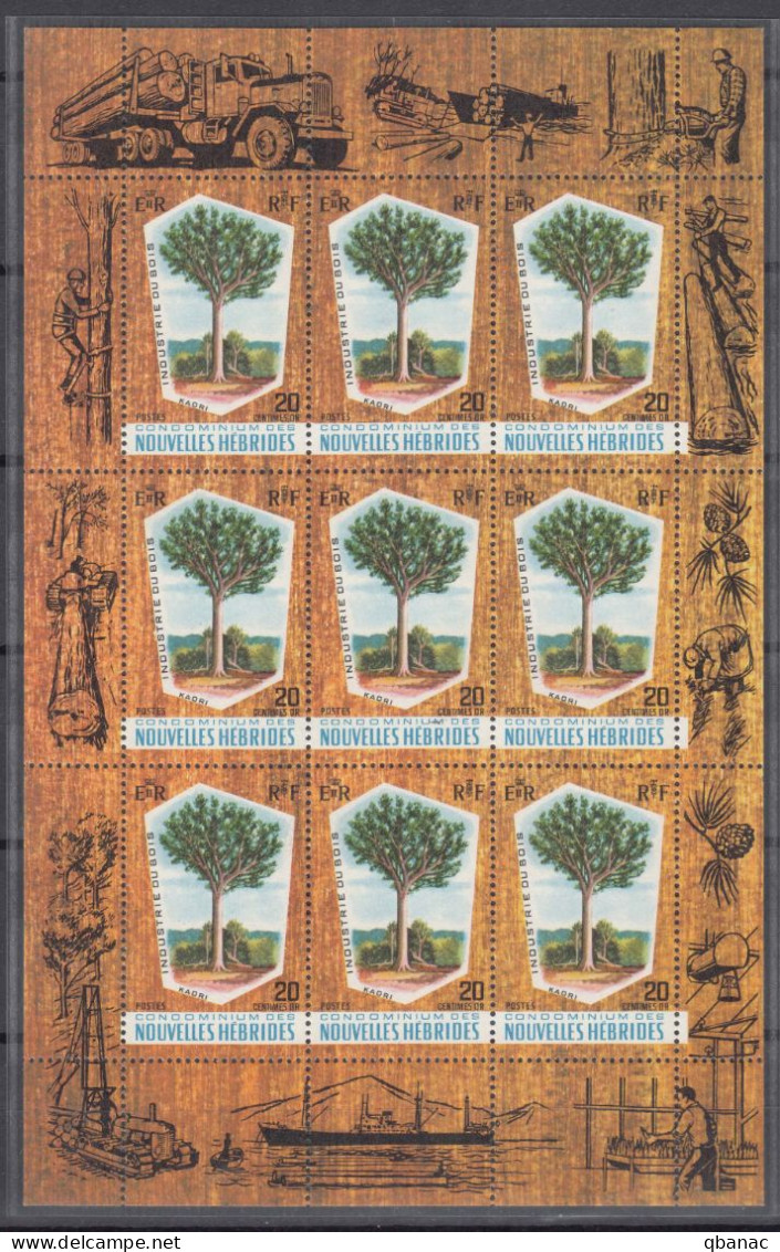 New Hebrides Nouvelles Hebrides French Legend 1969 Mi#278 Kleinbogen Mint Never Hinged (sans Charniere) - Unused Stamps