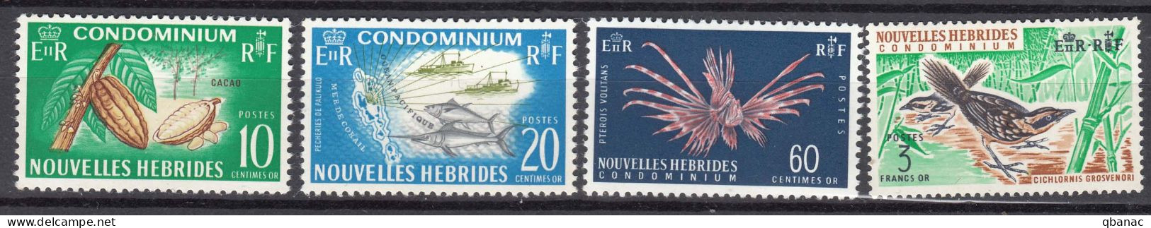 New Hebrides Nouvelles Hebrides French Legend 1967 Animals Mi#263-266 Mint Hinged (avec Charniere) - Unused Stamps