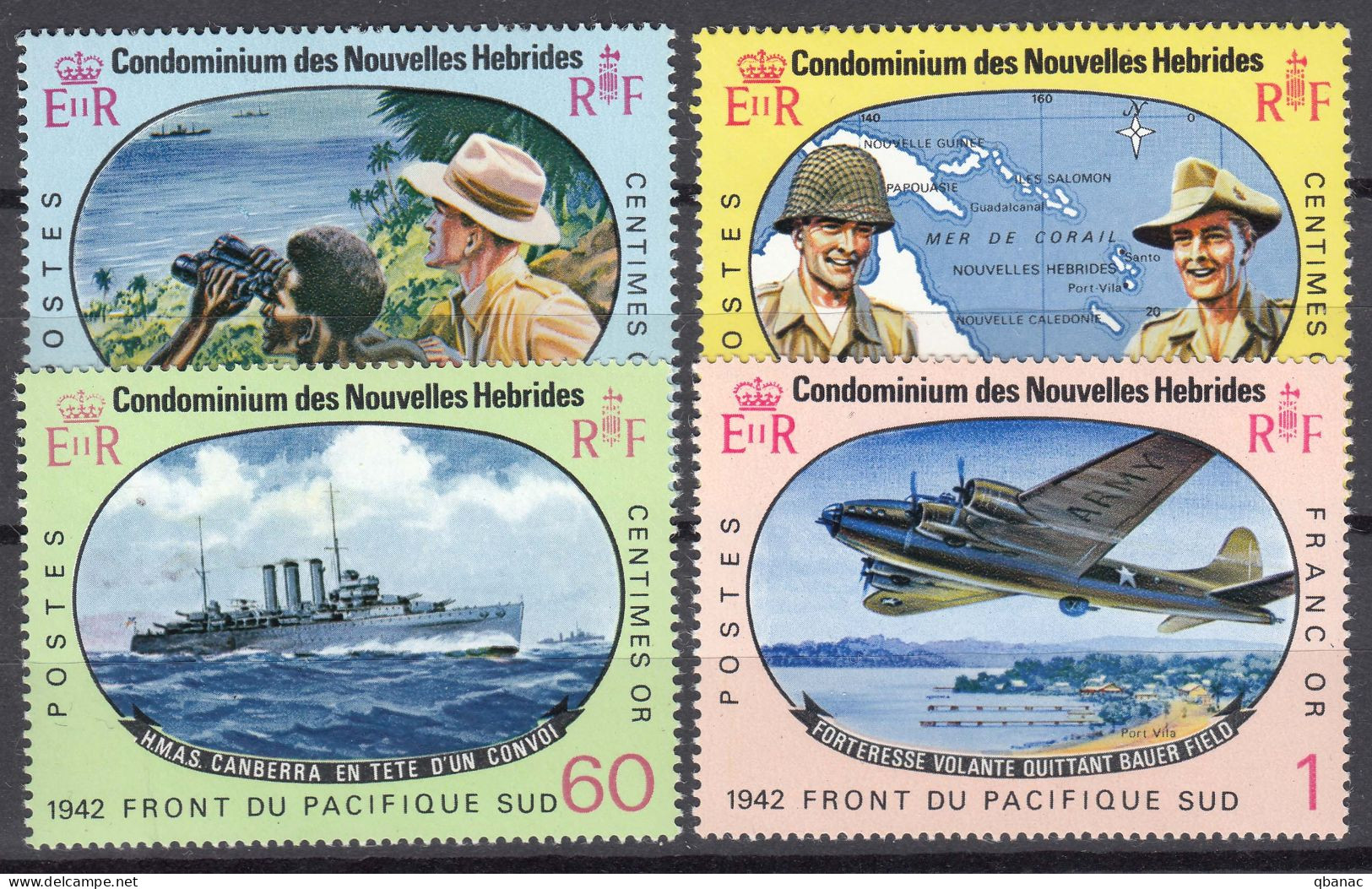 New Hebrides Nouvelles Hebrides French Legend 1967 Airplanes Mi#258-261 Mint Never Hinged (sans Charniere) - Nuovi