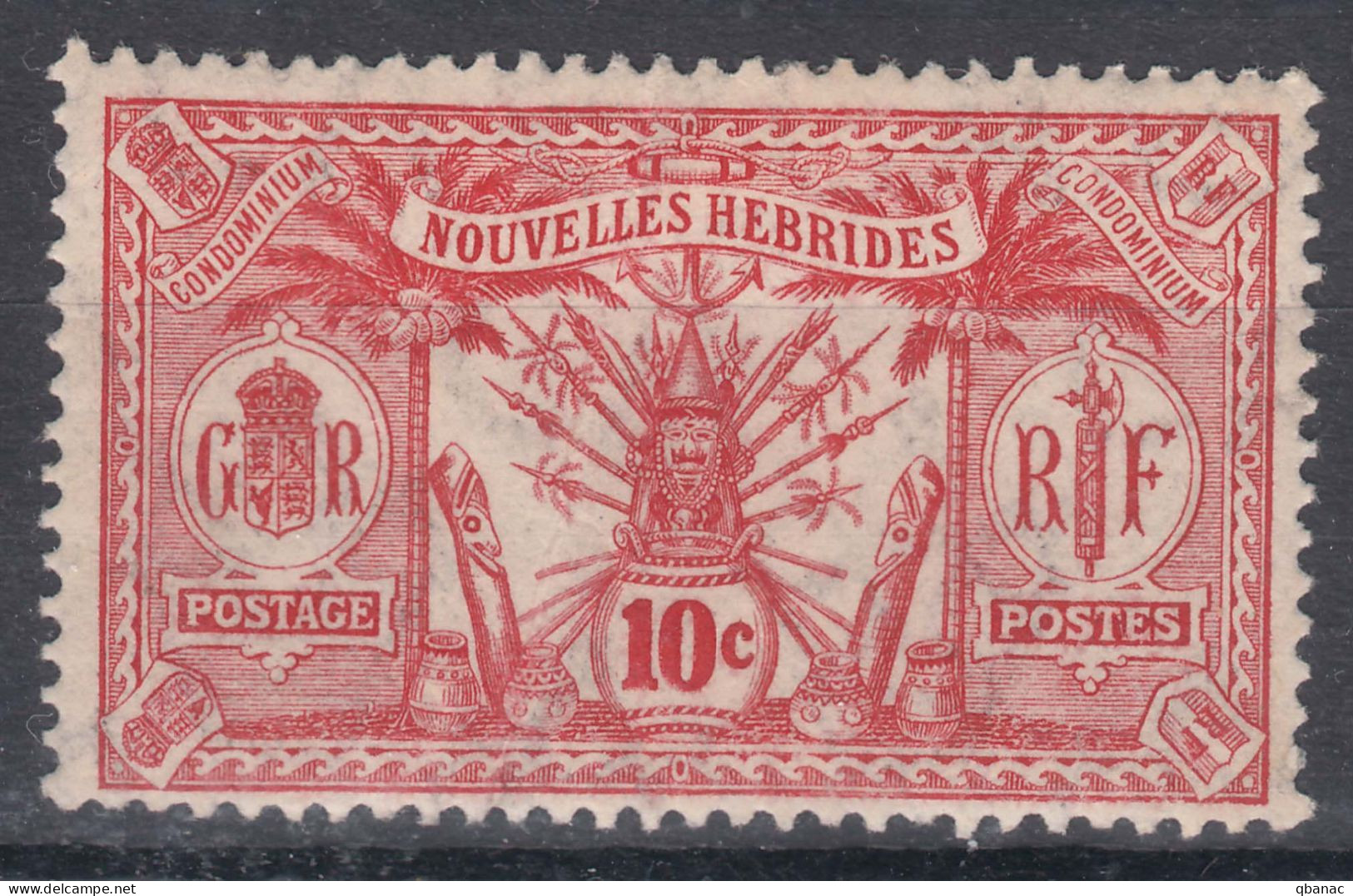 New Hebrides Nouvelles Hebrides 1911, Watermark Multiple Crown & CA Yvert#28 Mint Hinged (avec Charniere) - Neufs