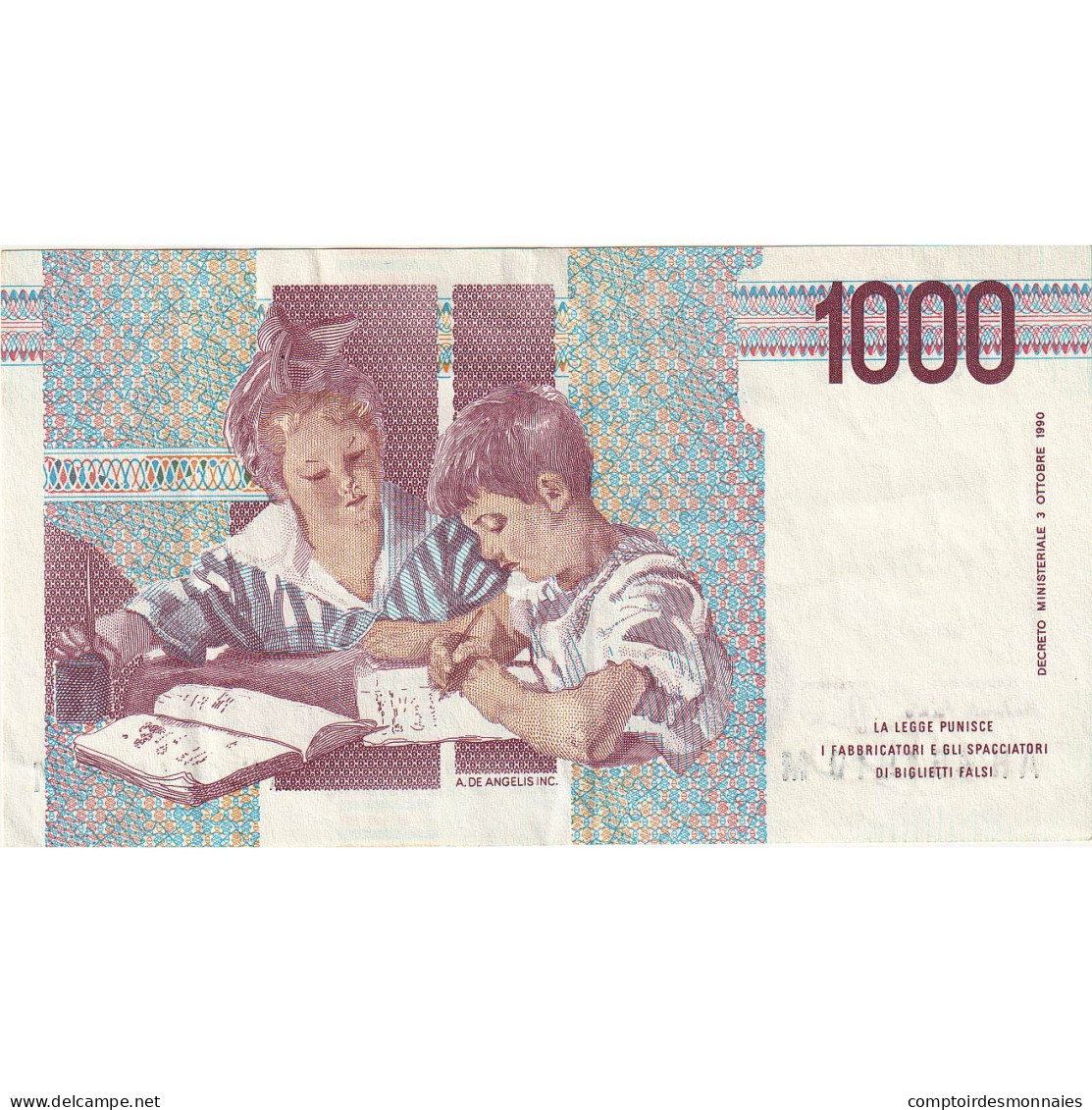 Billet, Italie, 1000 Lire, 1990-1994, KM:114c, SUP - 1000 Liras