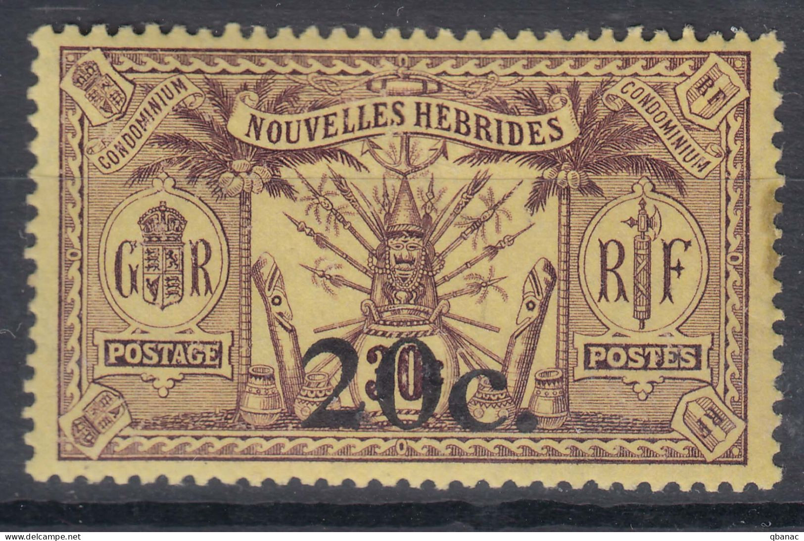 New Hebrides Nouvelles Hebrides 1920/1921, Watermark Multiple Crown & CA Yvert#62 Mint Never Hinged (sans Charniere) - Ongebruikt