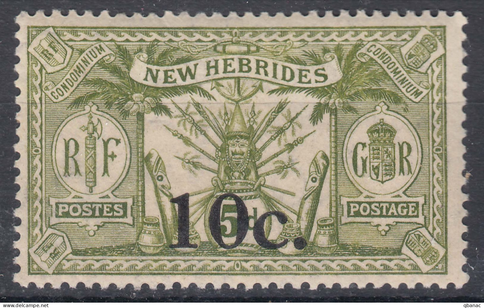 New Hebrides Nouvelles Hebrides 1920/1921, Watermark Multiple Crown & CA Yvert#61 Mint Never Hinged (sans Charniere) - Ongebruikt