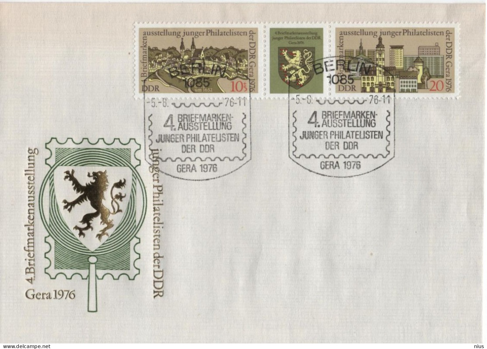 Germany Deutschland DDR 1976 FDC Briefmarkenausstellung Junger Philatelisten, Gera, Canceled In Berlin - 1971-1980