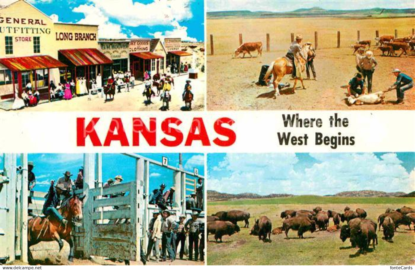 72705301 Dodge_City Where The West Begins Front Street Branding Calves Cattle Ra - Sonstige & Ohne Zuordnung