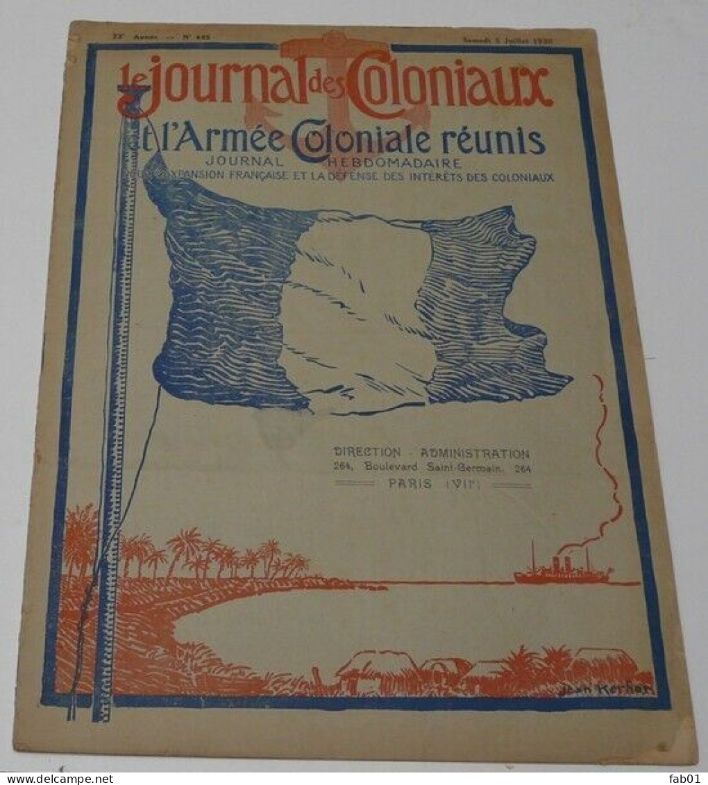 Journal Des Coloniaux Du 5 Juillet 1930.(Indochine-AOF-Algérie-Tunisie-Maroc). - French