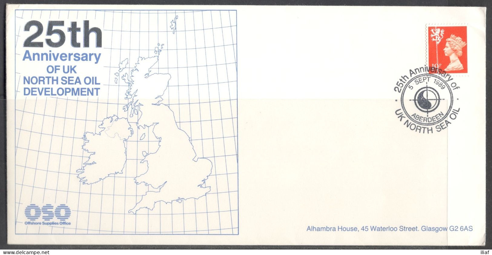 Great Britain - United Kingdom.   25 Anniversary Of UK North Sea Oil Development. OSO – Offshore Supplies Office. - Storia Postale