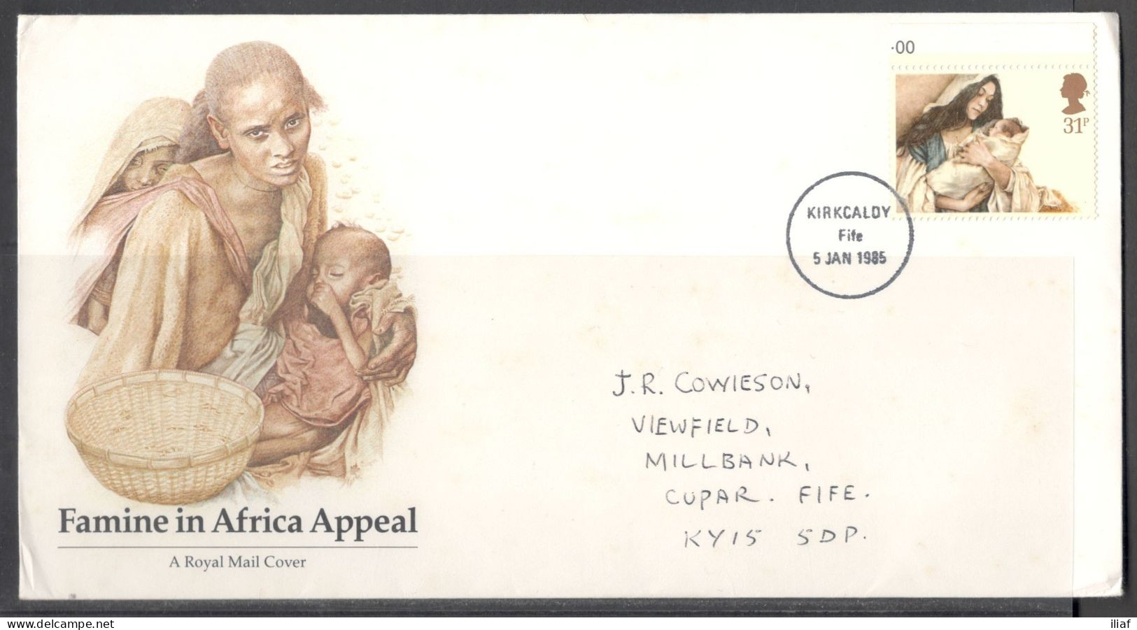 Great Britain - United Kingdom.   Famine In Africa Appeal.  Special Cancellation On Special Cover. - Cartas & Documentos