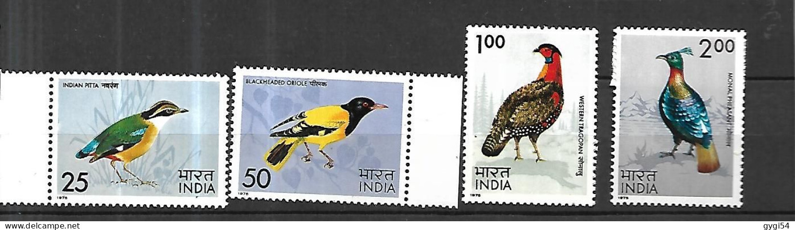 INDE 1975 - OISEAUX CAT YT N° 428 à 431 ** MNH - Ungebraucht