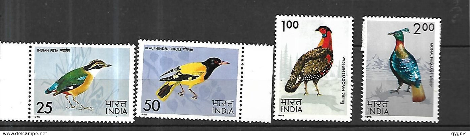 INDE 1975 - OISEAUX CAT YT N° 428 à 431 ** MNH - Unused Stamps