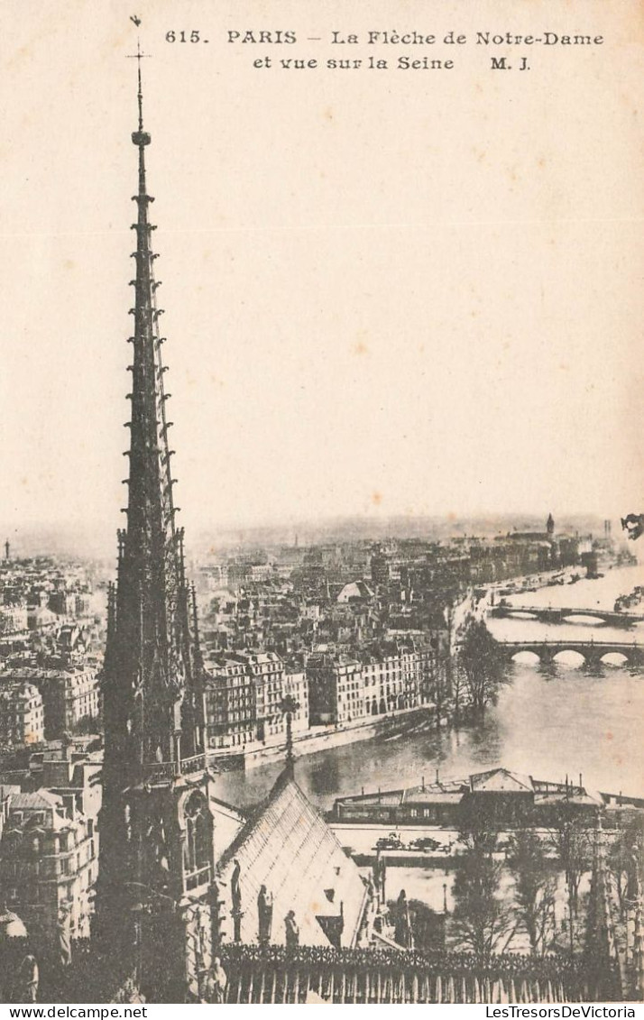 FRANCE - Paris - La Flèche De Notre Dame Et Vue Sur La Seine - MJ - Carte Postale Ancienne - Multi-vues, Vues Panoramiques