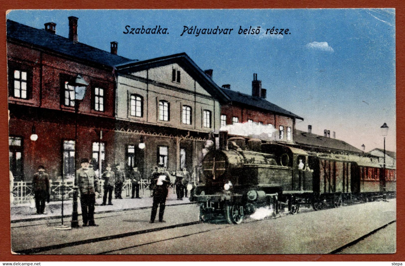 SERBIA-HUNGARY, SUBOTICA-SZABADKA RAILWAY STATION/LOCOMOTIVE PICTURE POSTCARD - Serbie