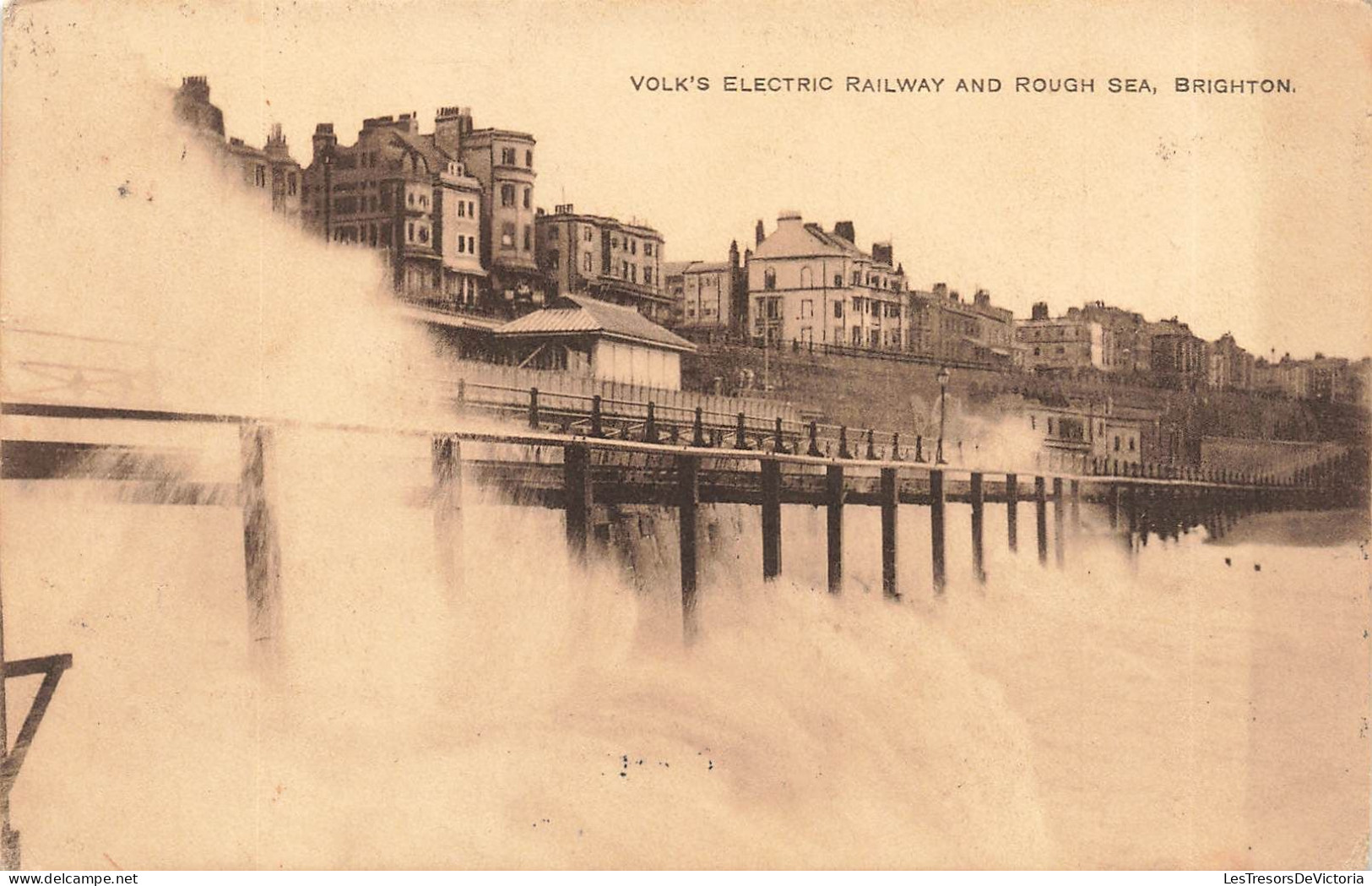 ROYAUME-UNI - Angleterre - Brighton - Volk's Electric Railway And Rough Sea - Carte Postale Ancienne - Brighton
