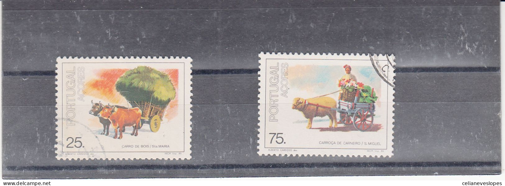 Portugal, Transportes Tipicos Dos Açores, 1986, Mundifil Nº 1784 A 1785 Used - Used Stamps