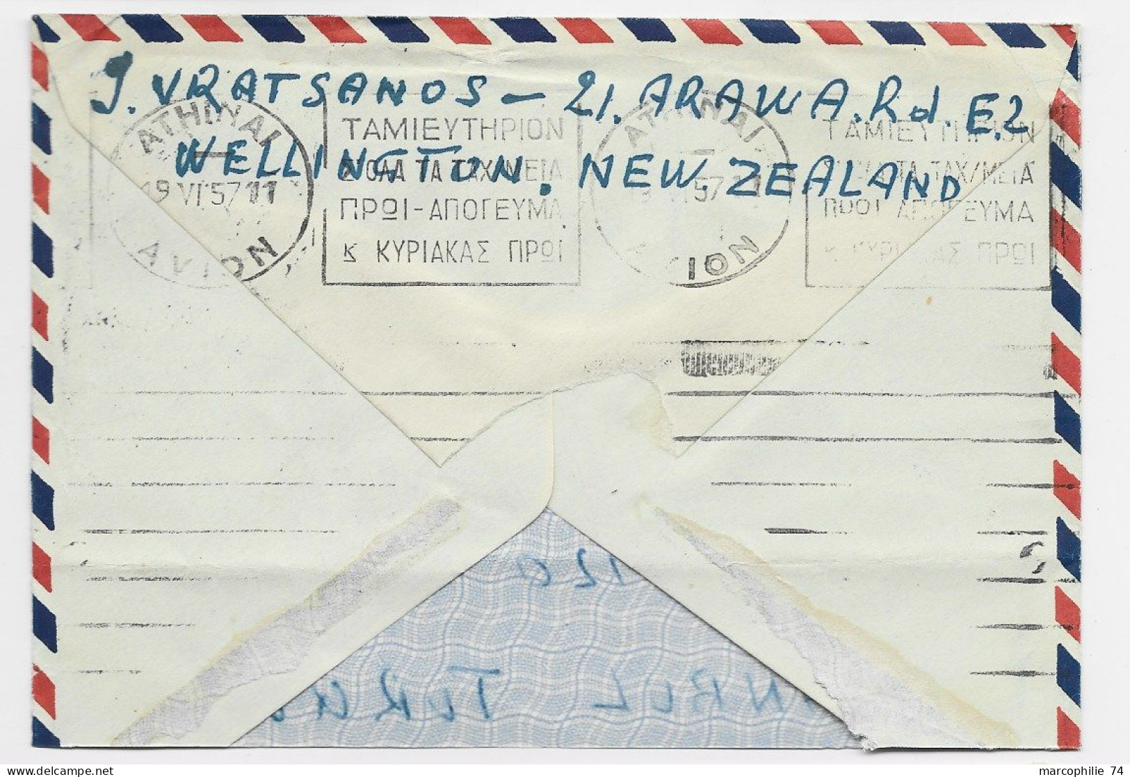 NEW ZEALAND 1S+9D LETTRE COVER AIR MAIL WELLINGTON 1957 TO TURKEY - Covers & Documents