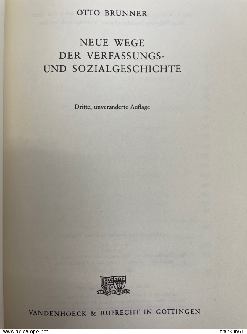 Neue Wege Der Verfassungs- Und Sozialgeschichte. - 4. 1789-1914