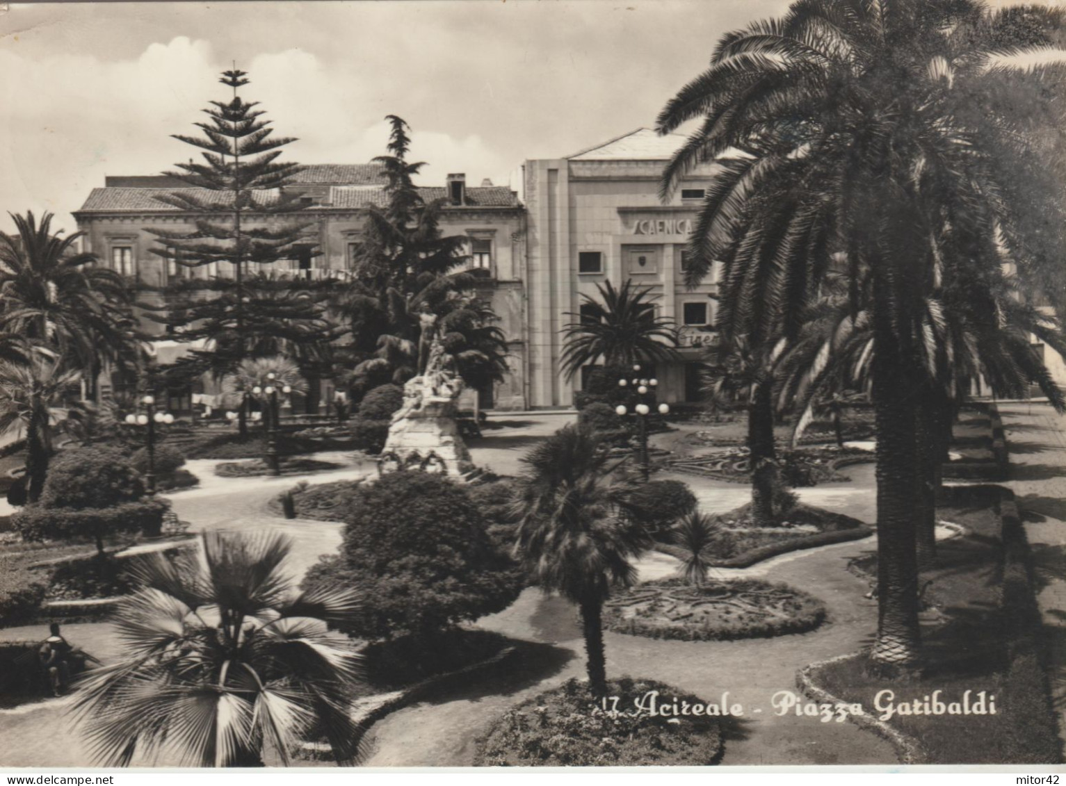 558-Acireale-Catania-Piazza Garibaldi-v.1954 X Palermo - Acireale