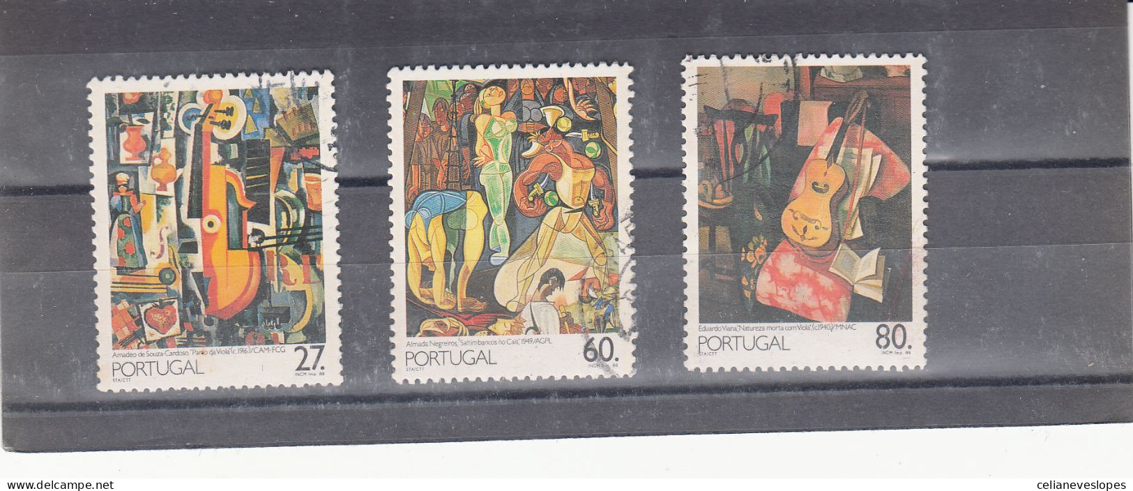 Portugal, Pintura Portuguesa Do Sec. XX, 1988, Mundifil Nº 1851 A 1853 Used - Used Stamps