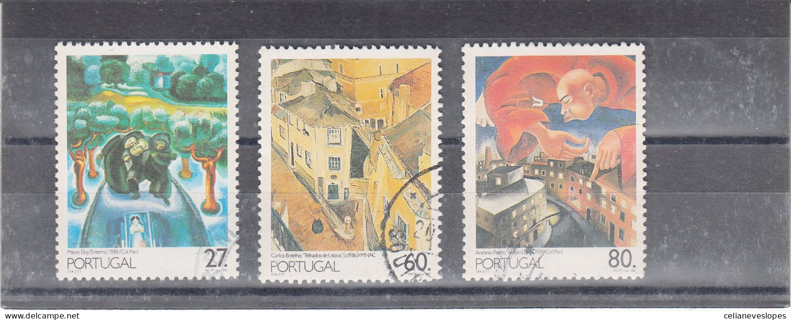 Portugal, Pintura Portuguesa Do Sec. XX, 1988, Mundifil Nº 1865 A 1867 Used - Oblitérés