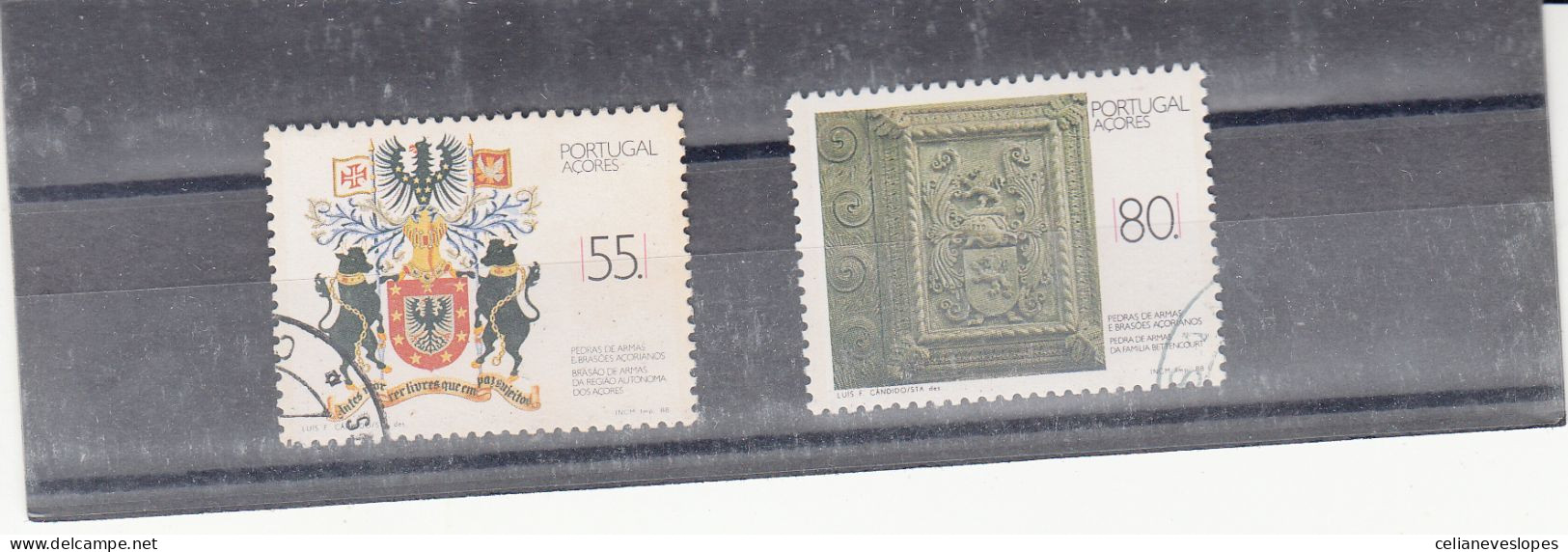 Portugal, Pedras De Armas E Brasões Açorianos, 1988, Mundifil Nº 1868 A 1869 Used - Used Stamps