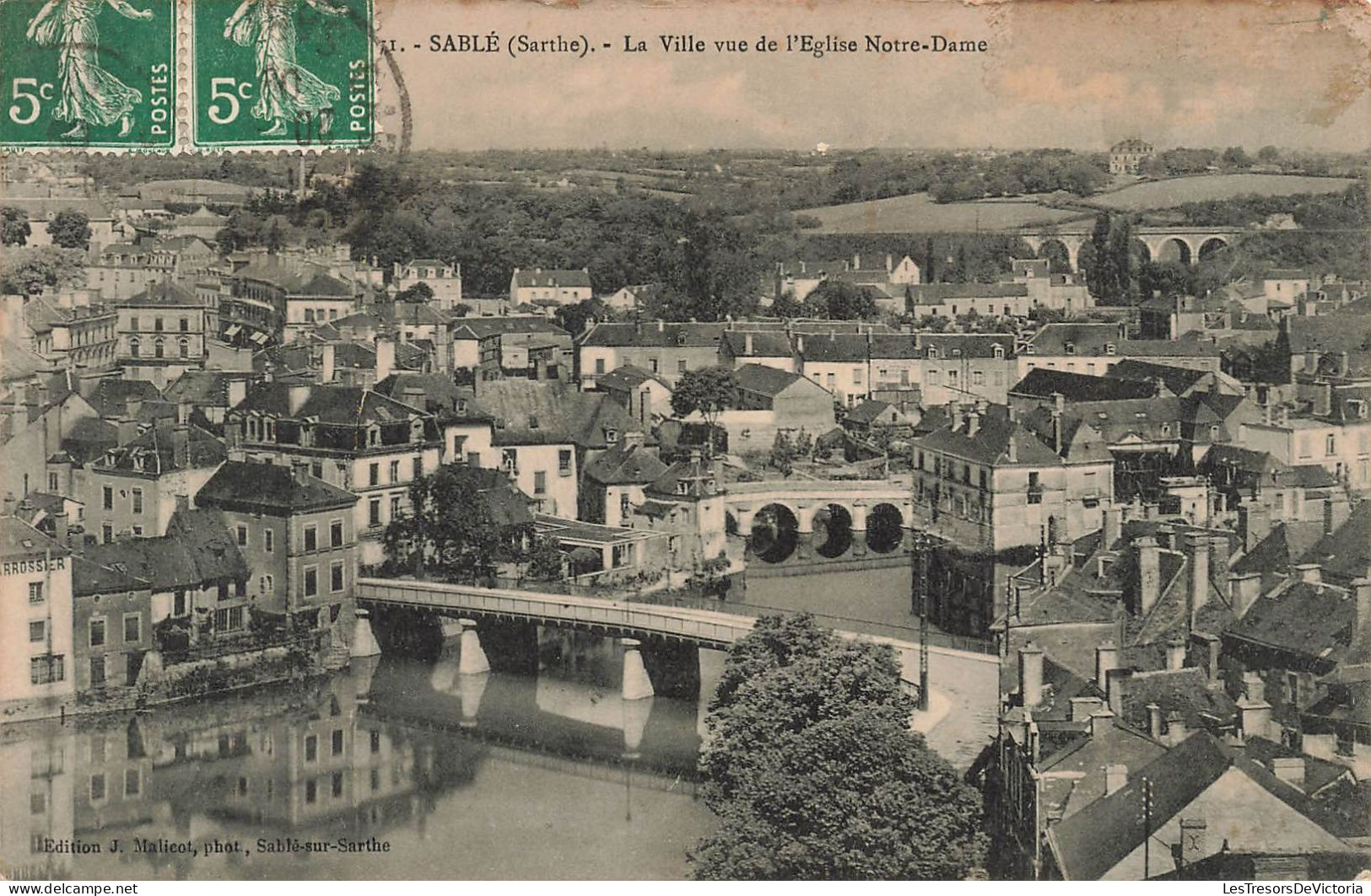 FRANCE - Sablé - Sarthe - La Ville Vue De L'Eglise Notre Dame - Carte Postale Ancienne - Sable Sur Sarthe