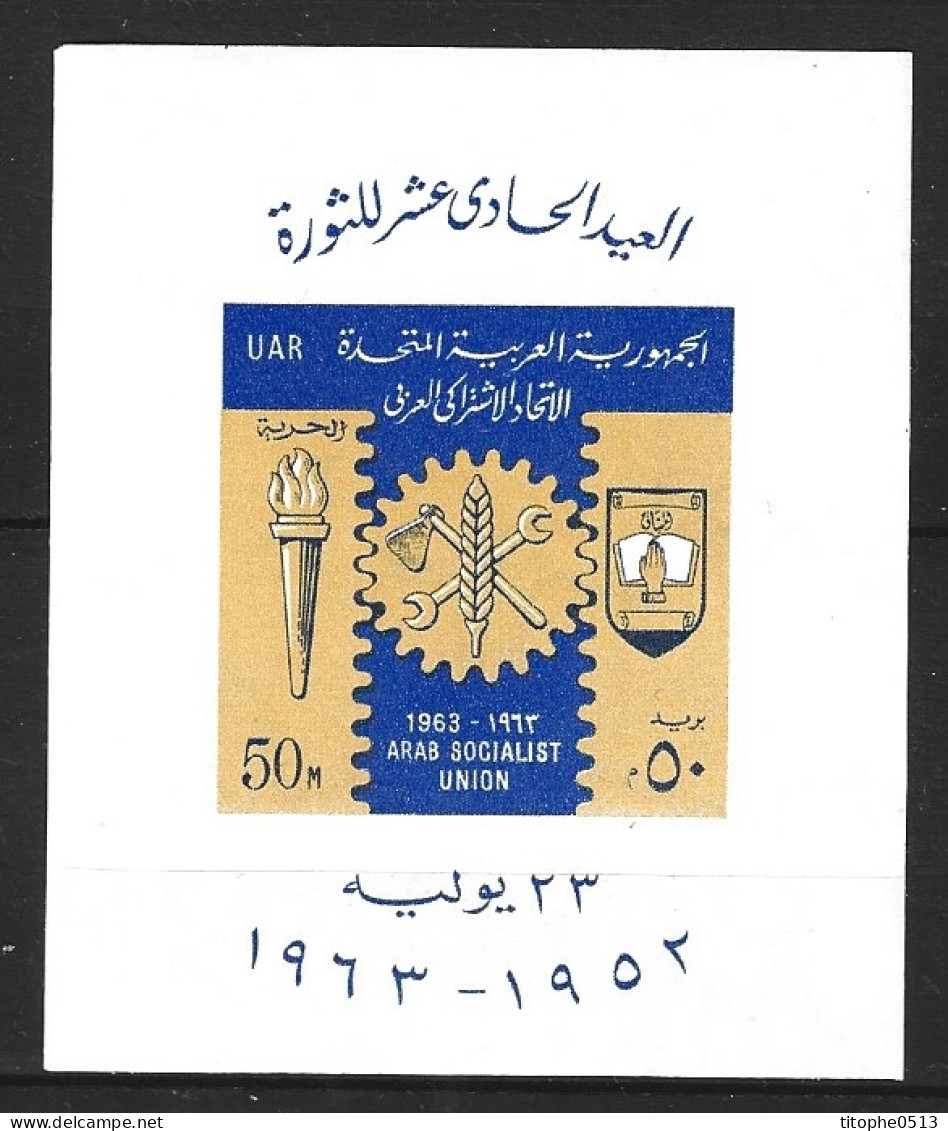 EGYPTE. BF 14 Non Dentelé De 1963. Révolution. - Hojas Y Bloques