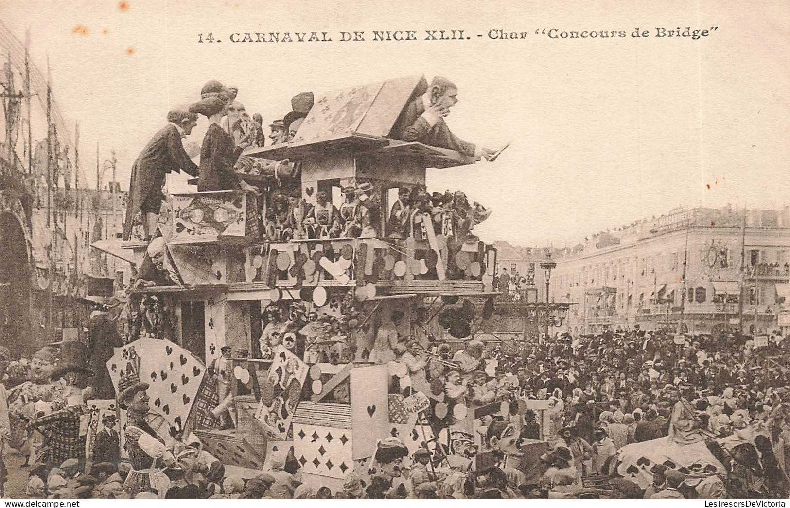 FRANCE - Nice - Carnaval De Nice XLII - Char Concours De Bridge - Animé - Carte Postale Ancienne - Karneval