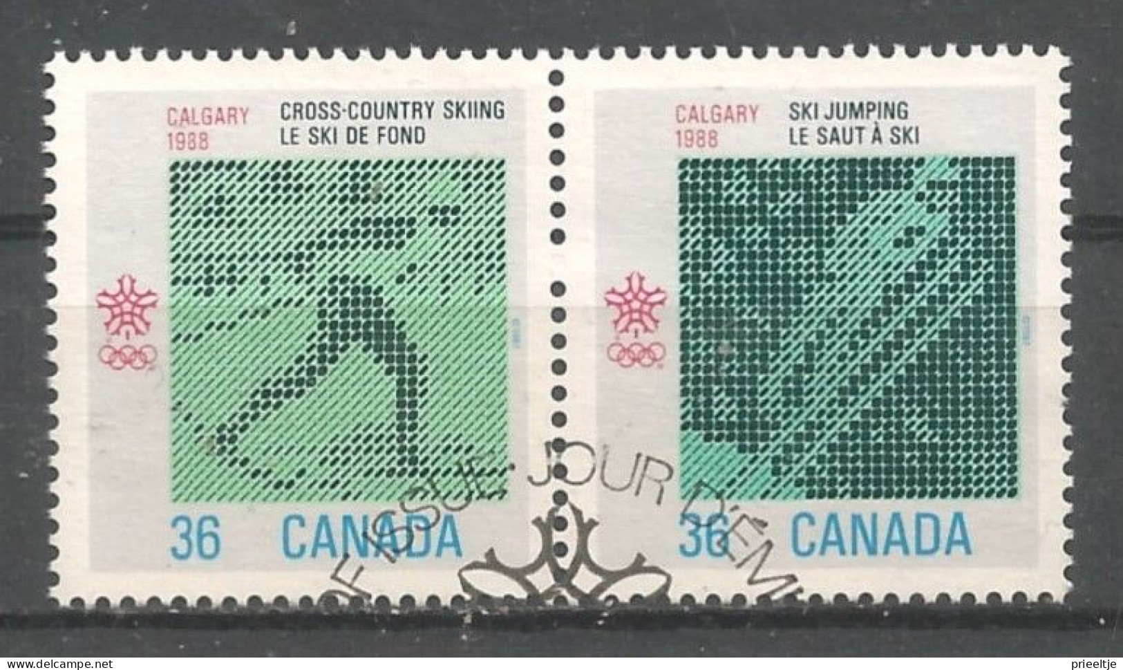 Canada 1987 Ol. Winter Games Calgary Pair Y.T. 1027/1028 (0) - Used Stamps