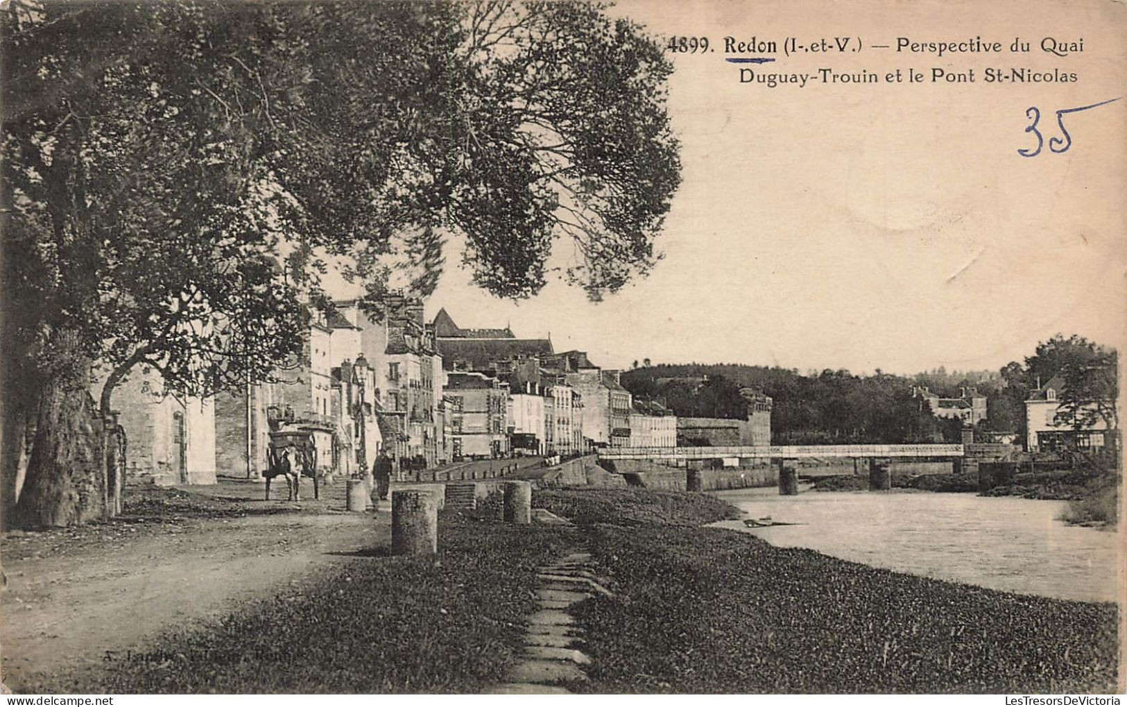 FRANCE - Redon - Perspective Du Quai Duguay Trouin Et Le Pont Saint Nicolas - Carte Postale Ancienne - Redon