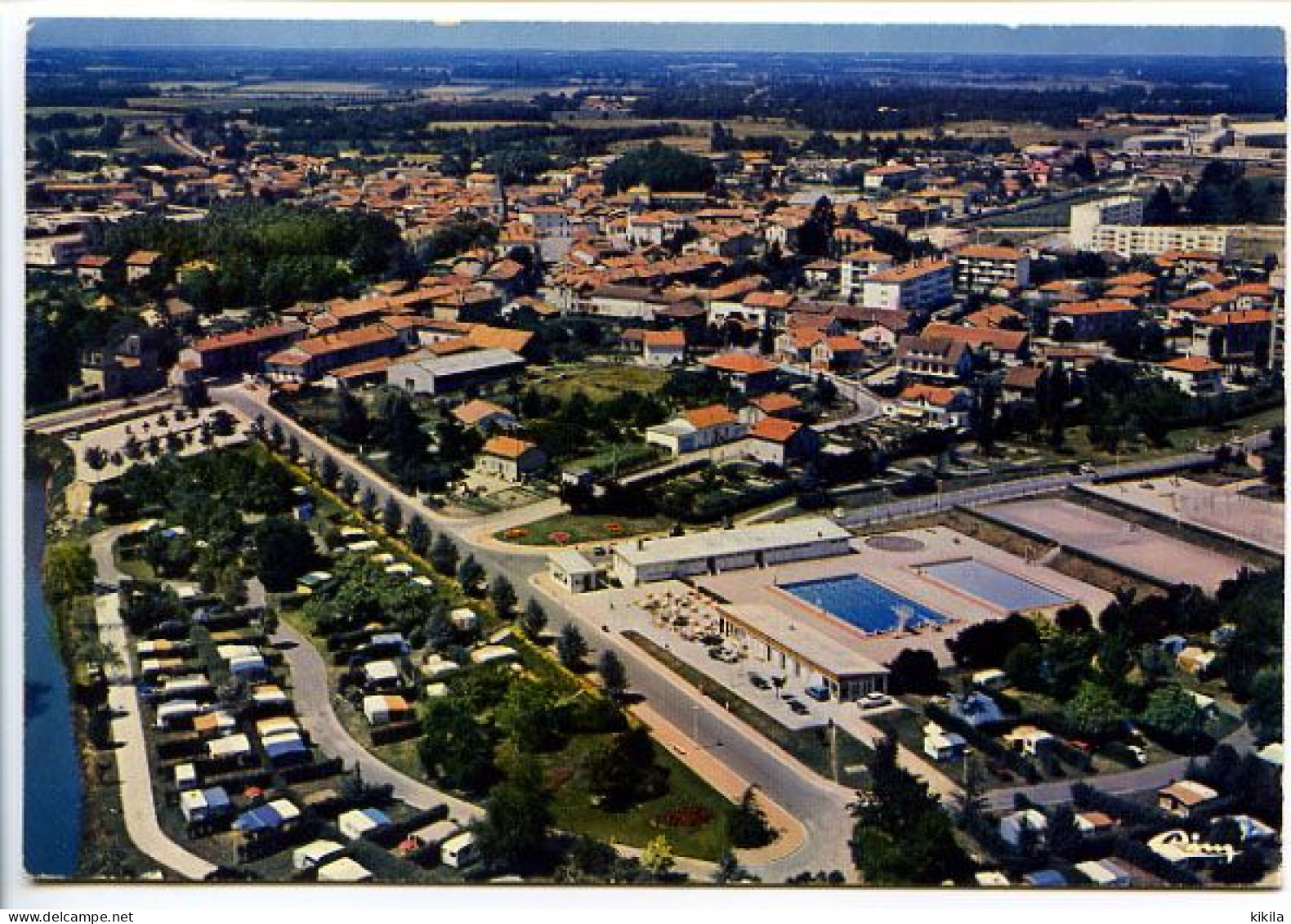 CPSM  10,5 X 15  Ain  VILLARS-LES-DOMBES  Vue Panoramique Aérienne, Camping, Piscine - Villars-les-Dombes