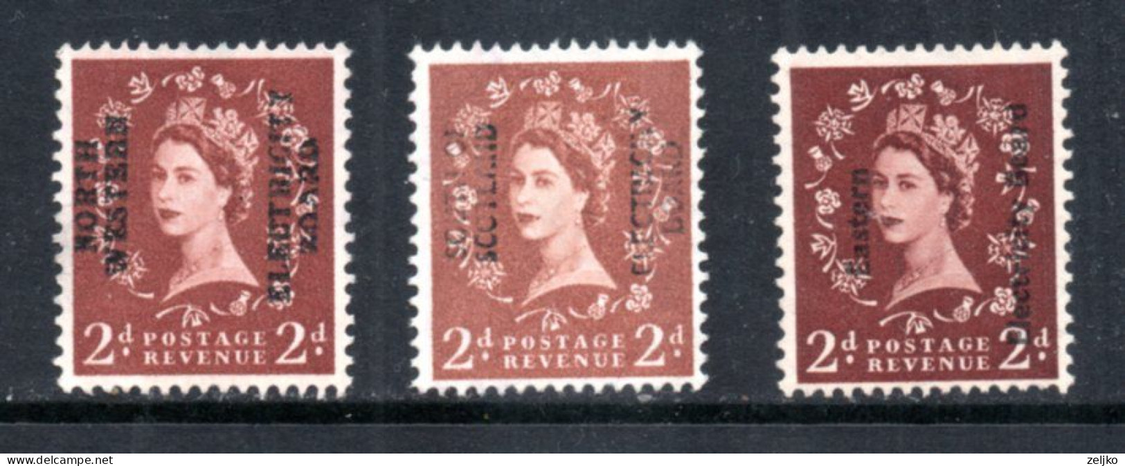 UK, GB, Great Britain, Electricity Board Overprints 2 - Ortsausgaben