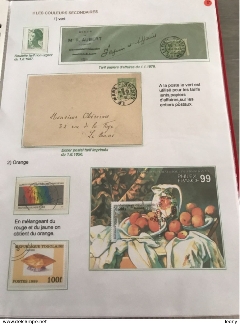 CLASSEUR  TIMBRES  " EXPOSITION NATIONALE MARSEILLE du 17 au 20 MAI 2002  sur le thème des  " COULEURS "