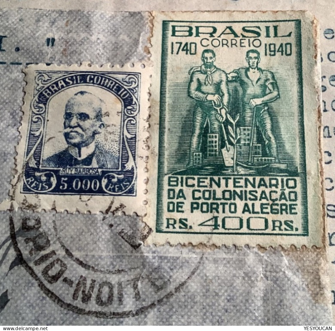 Brazil1941 VIA L.A.T.I.(Linee Aeree Transcontinentali Italiane)air Mail Cover>Schweiz (acoes LATI Steel Iron - Covers & Documents