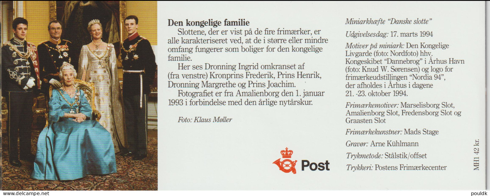 Denmark 1994 Danish Castles Booklet W/two Booklet Panes MNH/**. Postal Weight Approx 0,049 Kg. Please Read Sales - Booklets