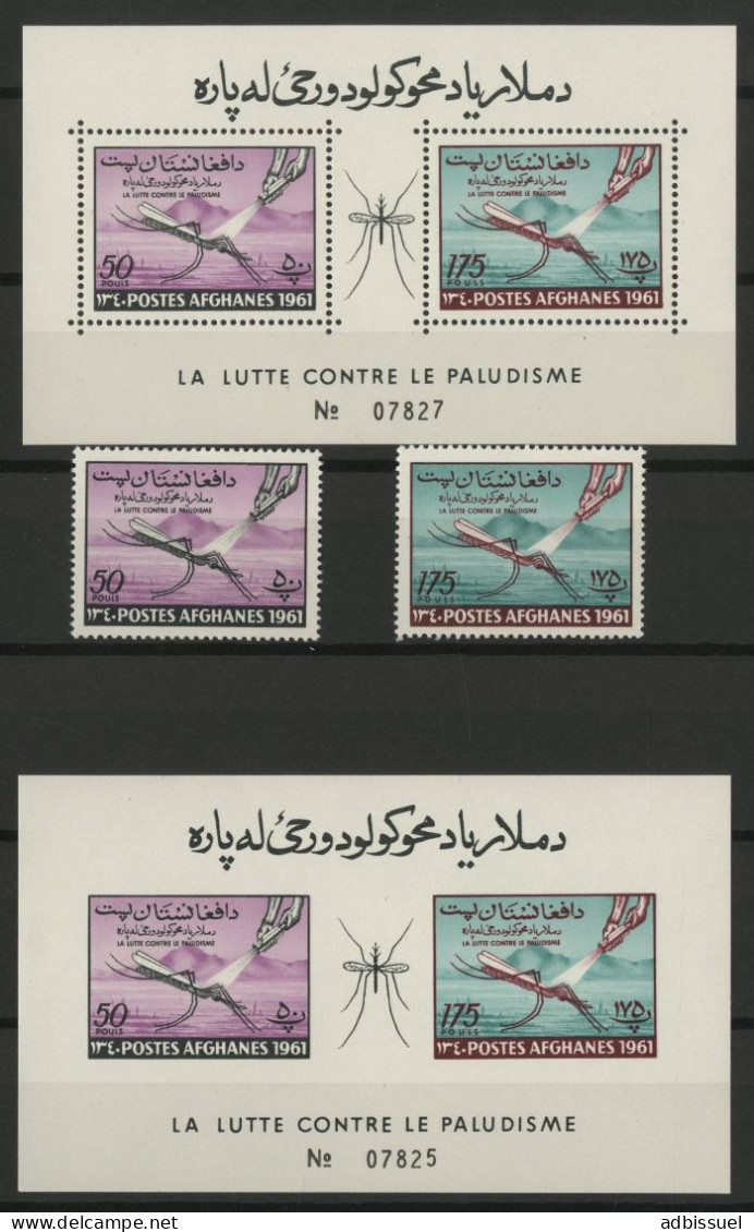 AFGHANISTAN BLOC N° 14 Dentelé + Non Dentelé + N° 560 Et 561 Neufs ** (MNH) PALUDISME TB - Krankheiten