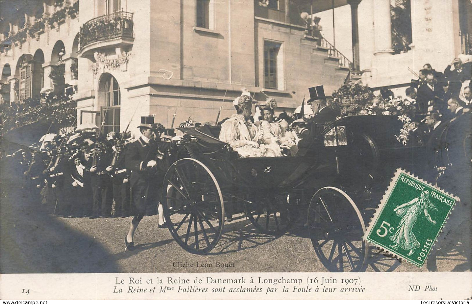 FAMILLES ROYALES - Le Roi Et La Reine De Danemark à Longchamp - Carte Postale Ancienne - Familles Royales