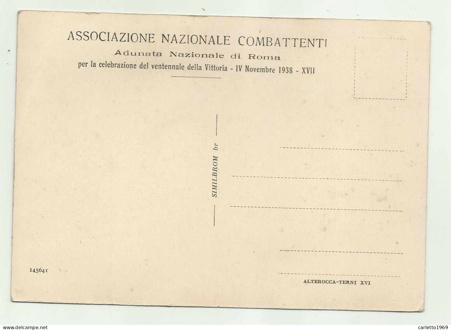 ASSOCIAZIONE NAZIONALE COMBATTENTI - ADUNATA NAZ. DI ROMA 1938 - VEDUTINE - NV FG - Sammlungen & Lose