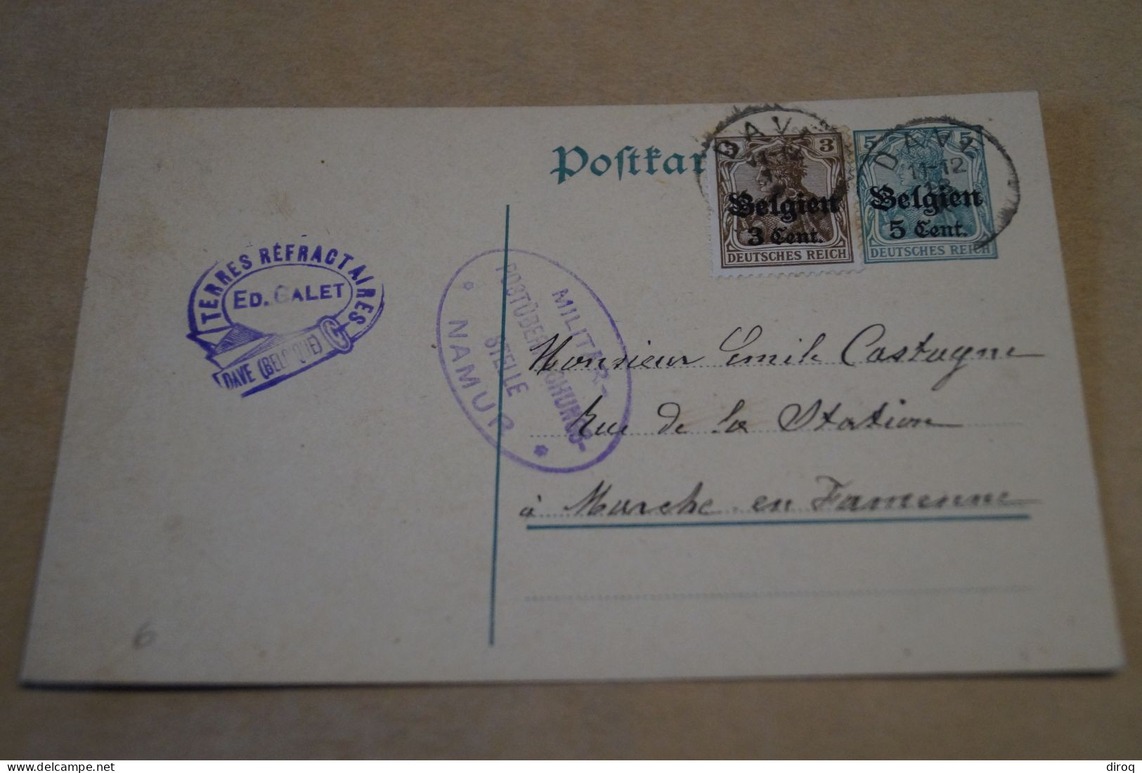 Guerre 14-18,courrier Avec Belle Oblitération Militaire,1916 ,censure ,pour Collection - OC38/54 Belgische Besetzung In Deutschland