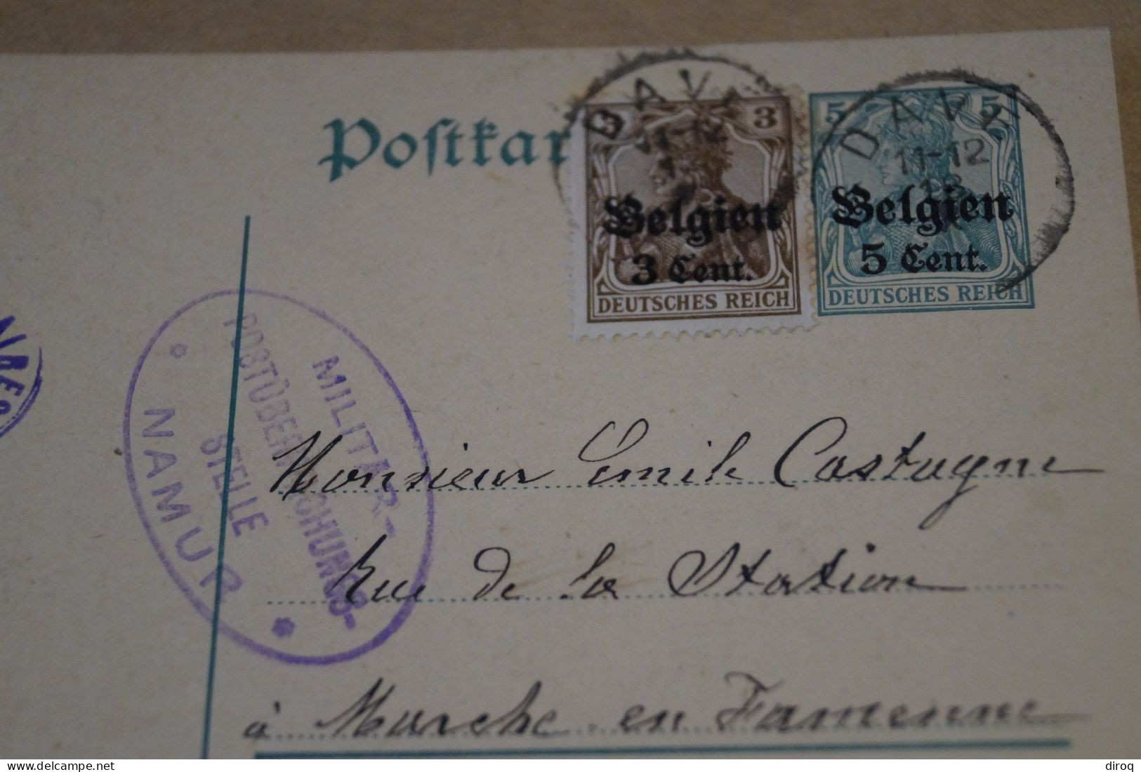 Guerre 14-18,courrier Avec Belle Oblitération Militaire,1916 ,censure ,pour Collection - OC38/54 Belgian Occupation In Germany