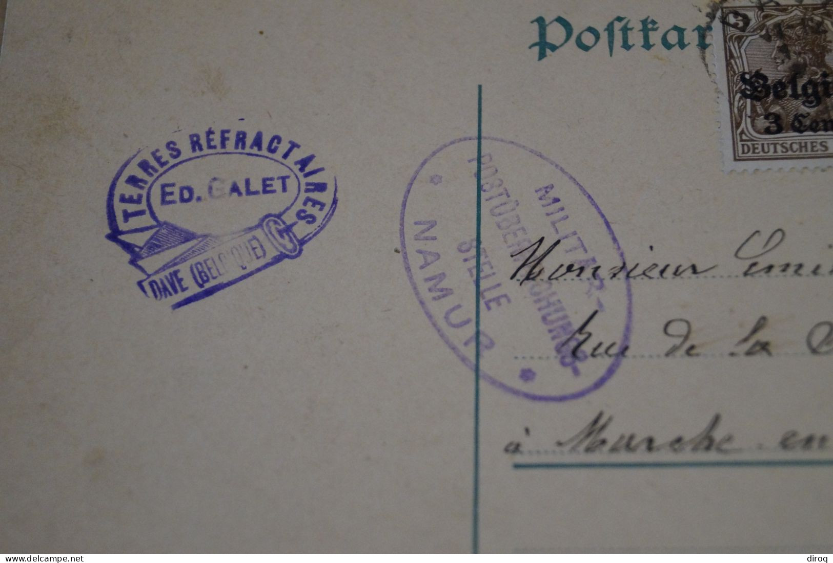 Guerre 14-18,courrier Avec Belle Oblitération Militaire,1916 ,censure ,pour Collection - OC38/54 Occupation Belge En Allemagne