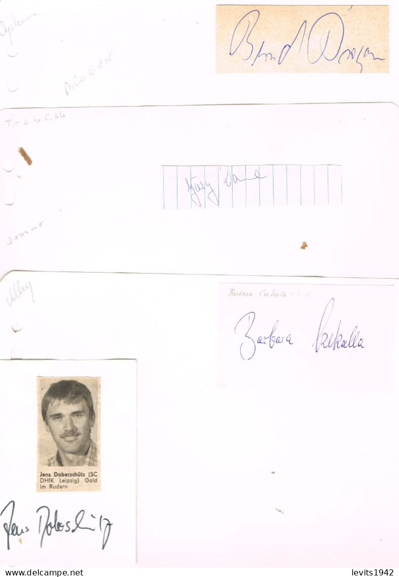 JEUX OLYMPIQUES - AUTOGRAPHES DE MEDAILLES OLYMPIQUES - CONCURRENTS D'ALLEMAGNE DE L'EST - - Authographs