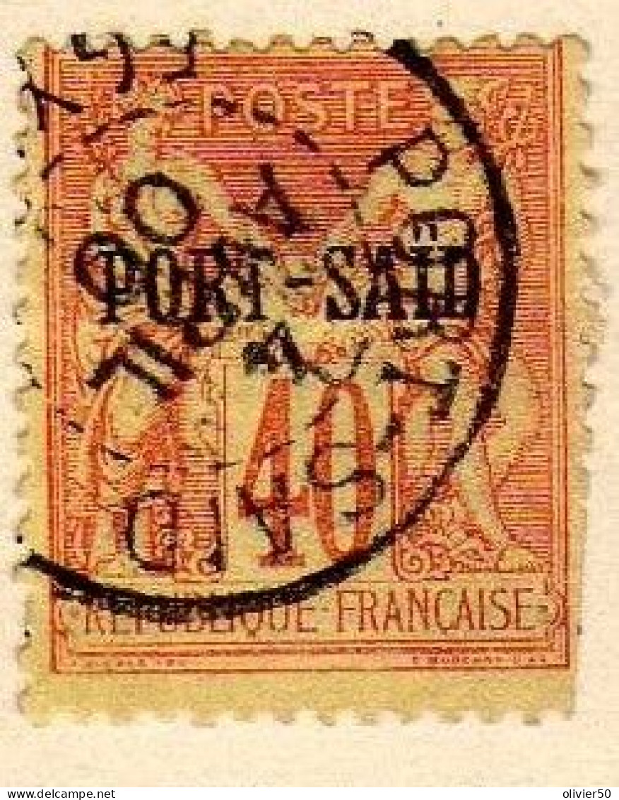 Port-Said (1899) -   40 C. Timbres De France Surcharge -  Oblitere - Dents Coupees A Droite - Gebraucht