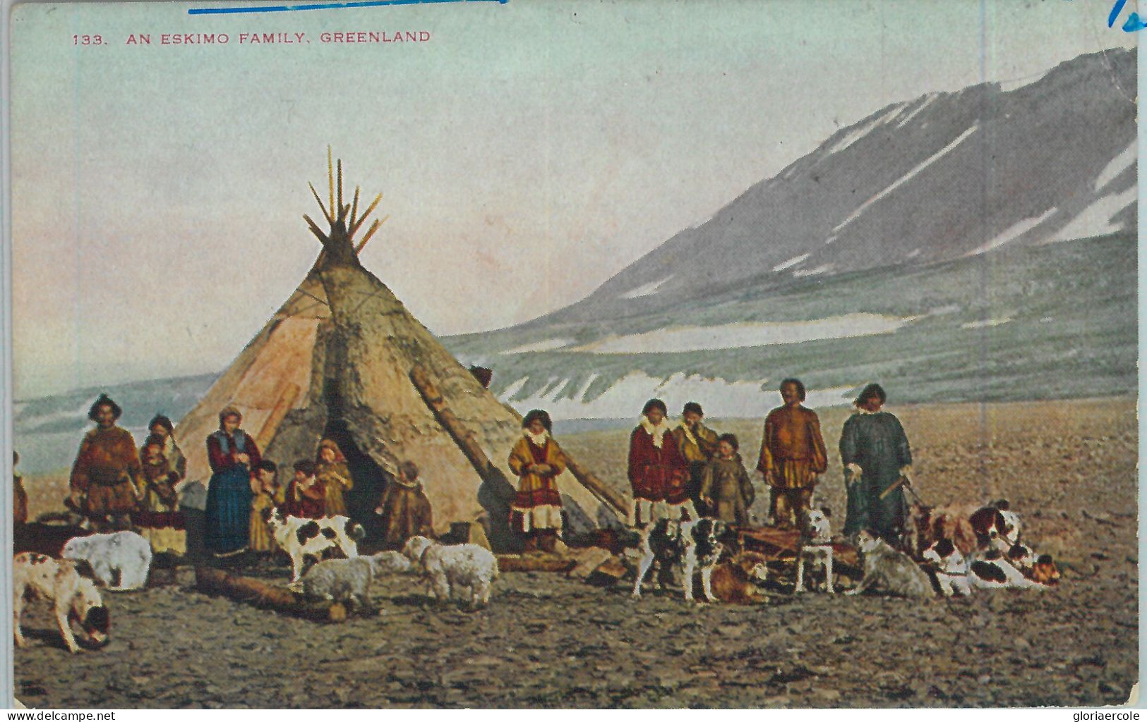 92375 - GREENLAND - VINTAGE  POSTCARD - An Eskimo Family - Groenland