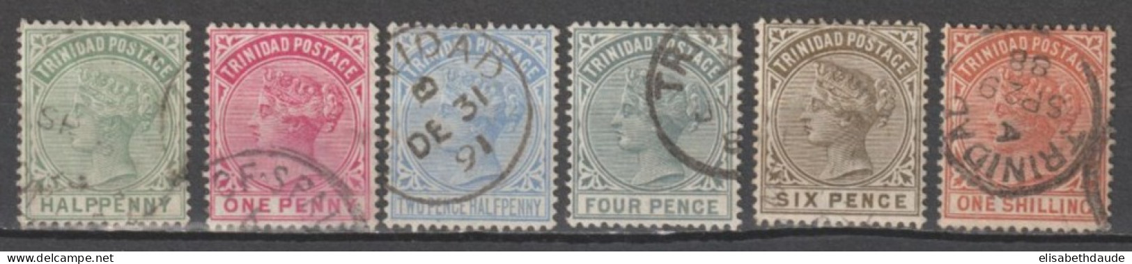 TRINIDAD  - 1893 - SERIE COMPLETE YVERT 37/42 OBLITERES - Trinidad En Tobago (...-1961)