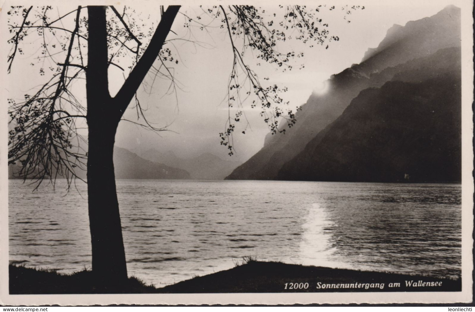 Sonnenuntergang Am Wallensee. ° WALENSTADT KASERNE MILITÄRPOST, FELDPOST - Lago Di Walenstadt