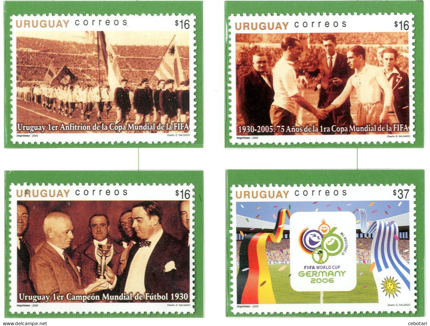 URUGUAY 2006** - FIFA World Cup Football - Germany 2006 - 4 Val. MNH. - 2006 – Germany