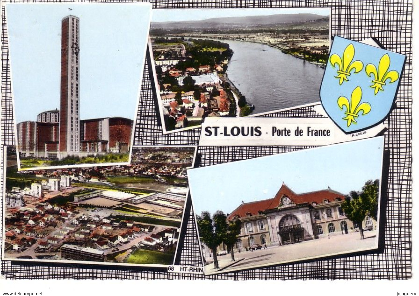 St Louis Porte De France ( 4 Vues Et Blason , Cachet Postal Du Centre De Natation Pierre De Coubertin En 1973 - Saint Louis