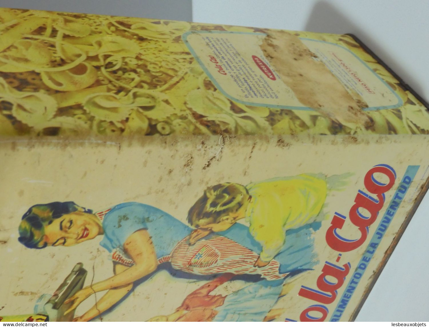 -BOITE COLA CAO ANNEES 60 Tôle Lithographiée COLLECTION DECO VINTAGE     E