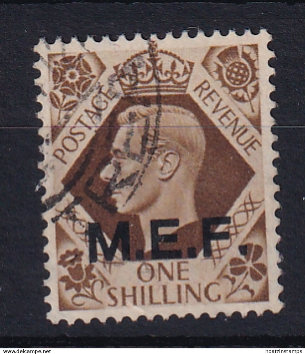 Middle East Forces: 1943/47   KGVI 'M.E.F.' OVPT   SG M18    1/-      Used - Britse Bezetting MEF