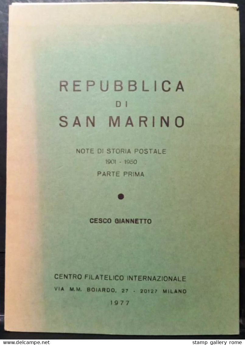 REPUBBLICA DI SAN MARINO - CESCO GIANNETTO - STORIA POSTALE 1901/1950 - Altri & Non Classificati